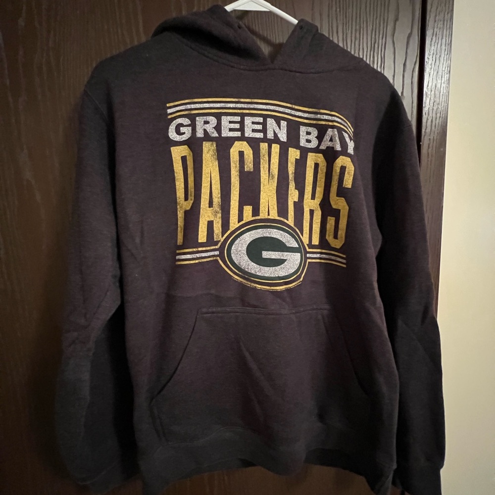 Green Bay Packers Grey Hoodie Medium